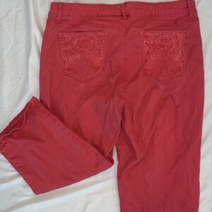 Gloria Vanderbilt Coral Capris All-around Slimming Effect Jordyn Size 12